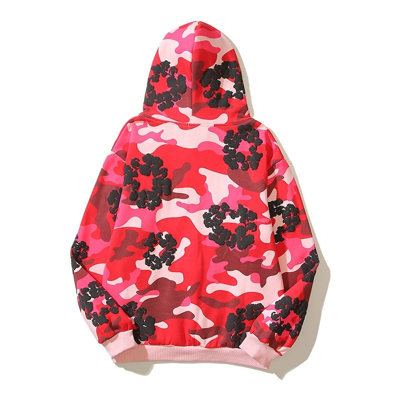 Denim Tears Hoodie Fleece Camouflage Cotton Wreath Graphic Oversized Hooded