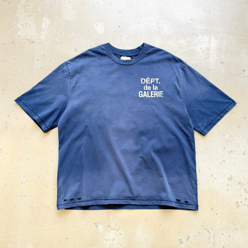 Unisex Vintage T Shirts GALLERY DEPT. 26SS South Beach Exclusive Street-Style T-Shirt: Multi-zone garment spray-distressing, hand-distressed hem, enzyme-washed finish, and vintage-style double-needle stitching.