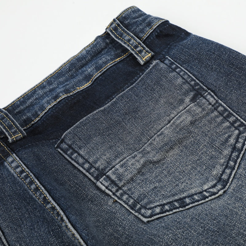 American-style streetwear harem pants Sandblasted Texture Distressed Pocket Stitch