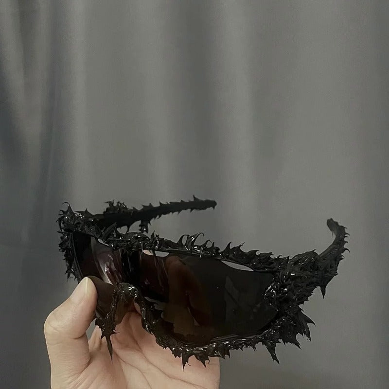 Trendy punk glasses dark series