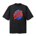 Saint Michael T Shirts Faded Pigment Dyed Blue Earth Red Slanted Text Graphic