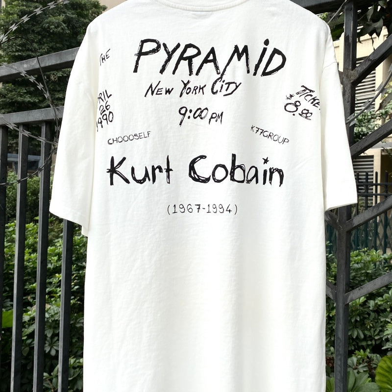 Unisex Vintage T Shirts Kurt Cobain Direct-to-Garment (DTG) Print â€?High-Street Vintage Style, Heavyweight Fabric, Distressed Washed Finish