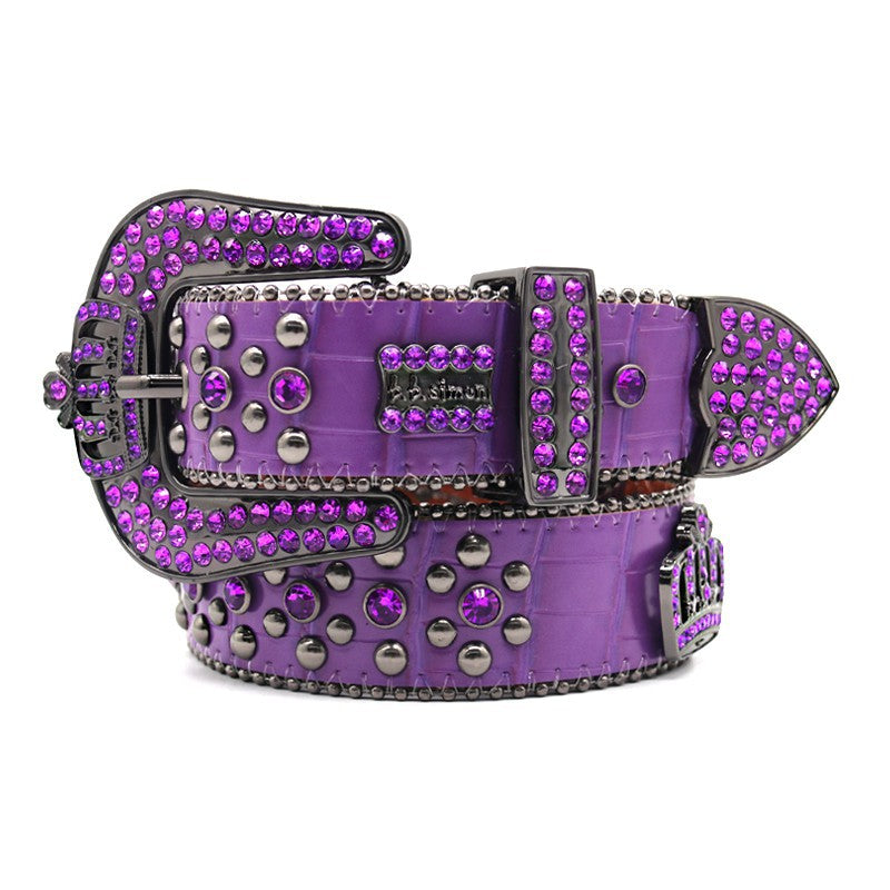 Hip-hop punk rhinestone belt crown rhinestone