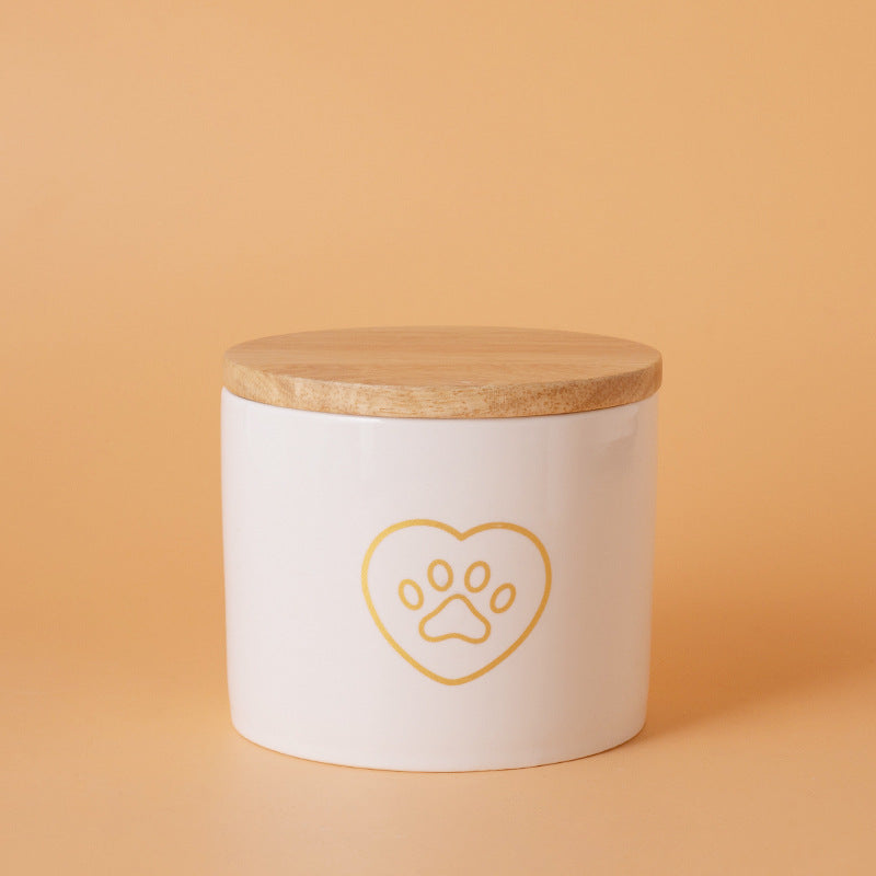 Pet Urn White Pet Urn Large Medium Small Ceramic Sealed Box Cat Dog Passed Away Hair Commemorative Funeral Supplies