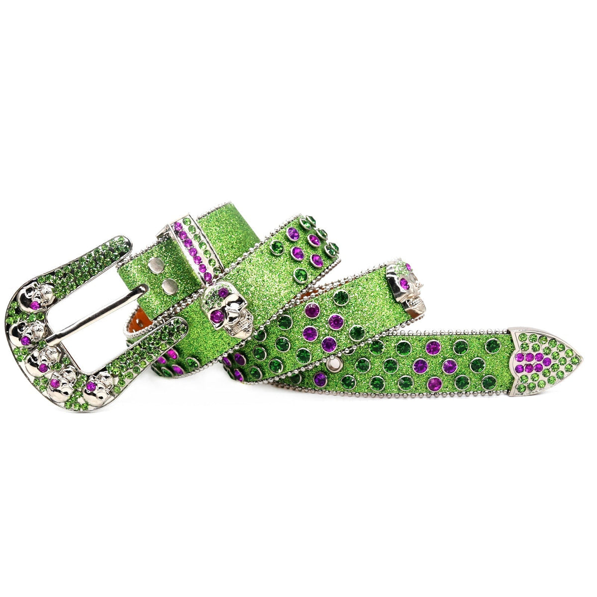 Hip-hop punk rhinestone belt skull punk style