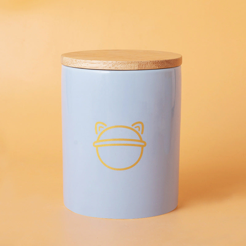 Pet Urn Blue Pet Urn Ceramic Urn Cat Dog Hair Collection Memories Memorial Storage Cross-border Wholesale