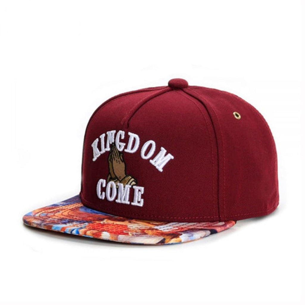 Trendy flat brimmed snapback hatskingdom come prayer gesture summer