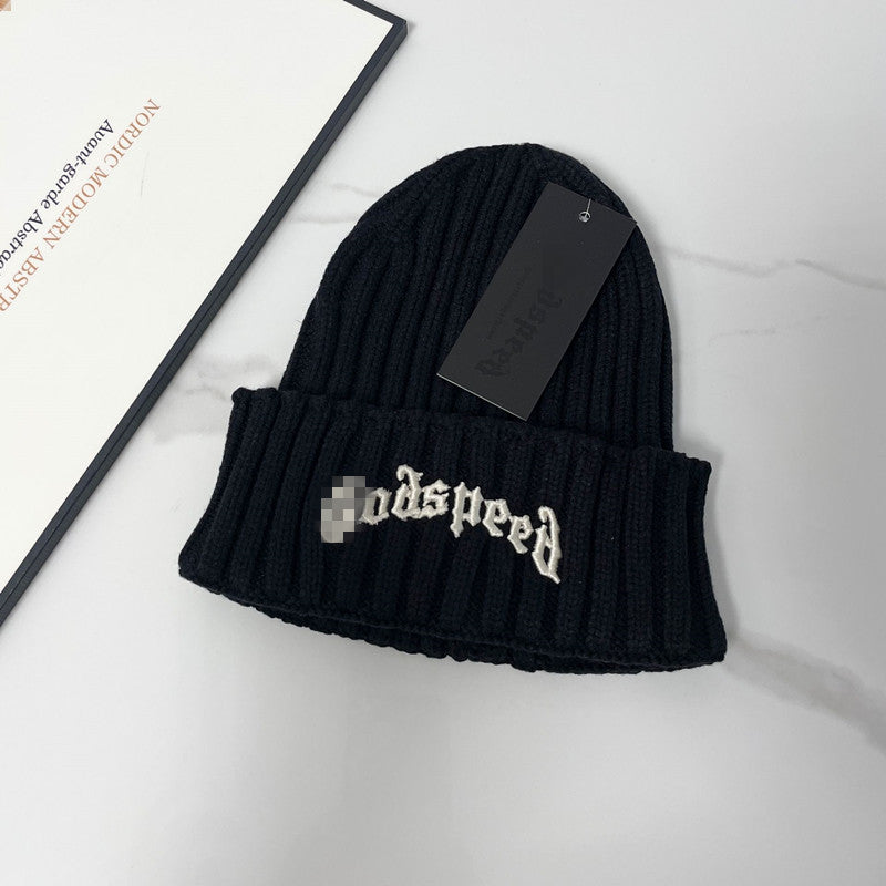 Godspeed embroidered knitted hat for men and women hip hop warm wool cold hat