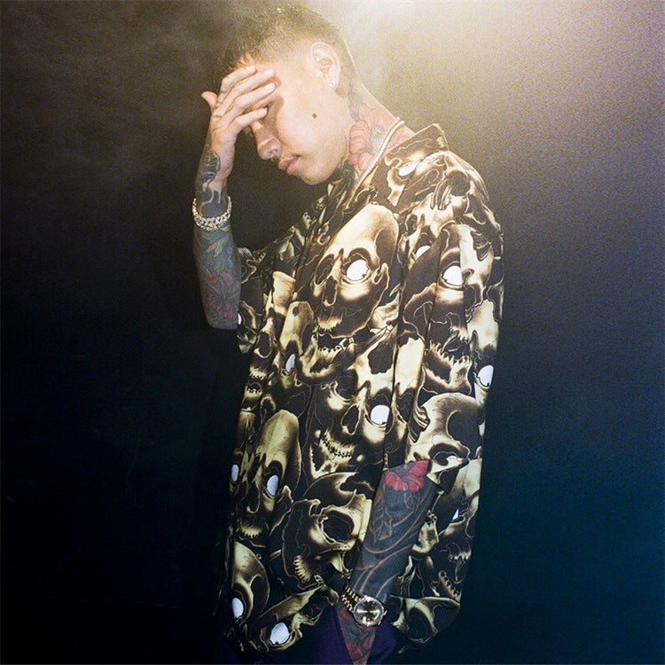GUILTYPARTIES TIGER Shirts 56 TATTOO Tattoo, Ghost Head, Skull Hawaiian Short Sleeve Shirt Men