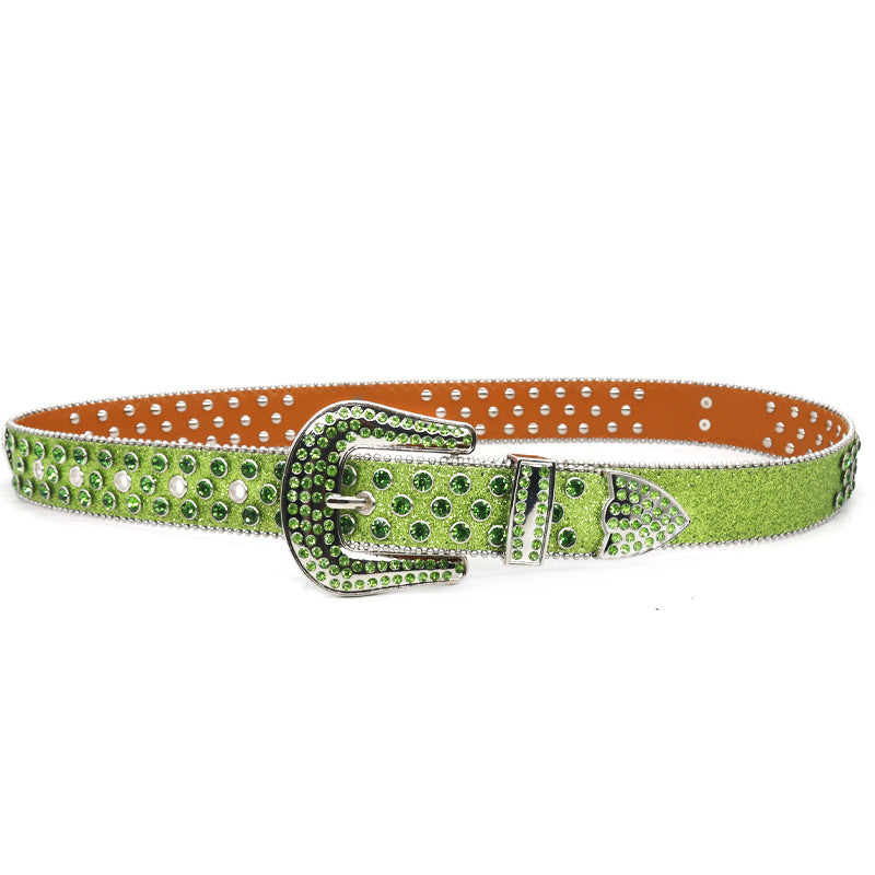 Hip-hop punk rhinestone belt punkfashion