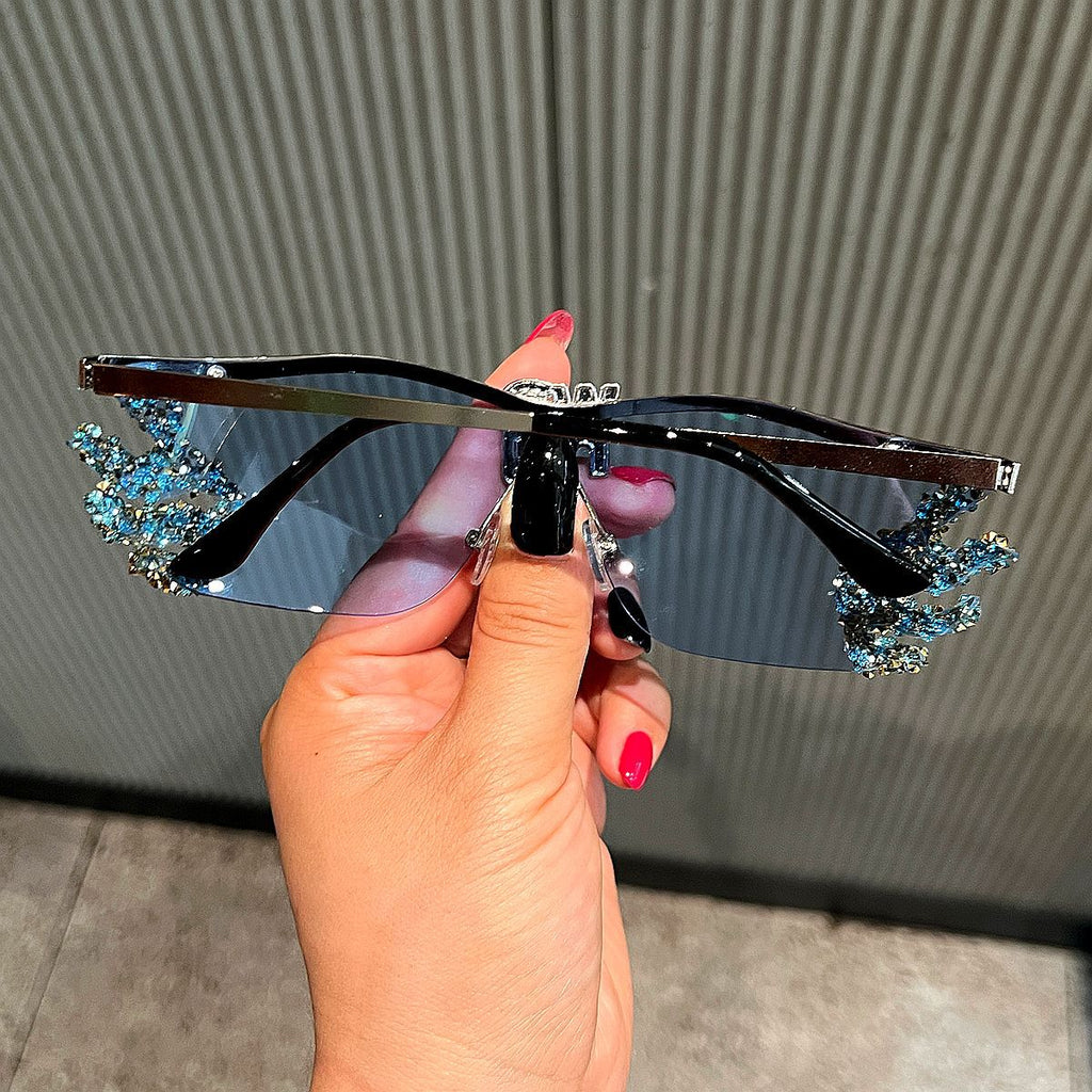 Trendy punk glasses y2k flame sunglasses