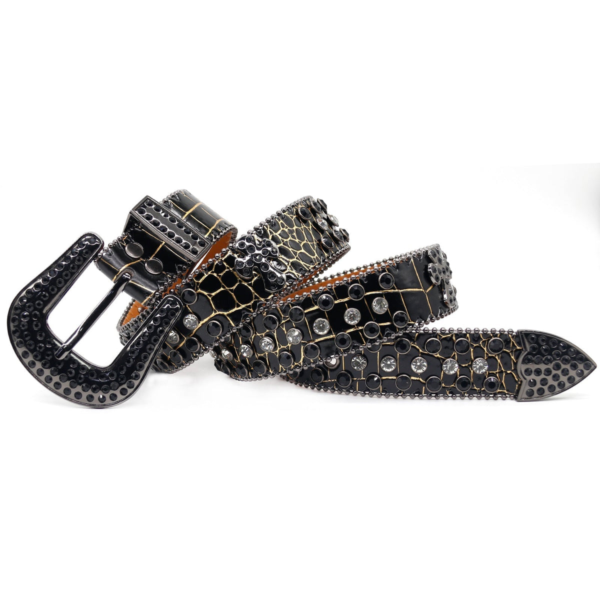 Hip-hop punk rhinestone belt cross accessories