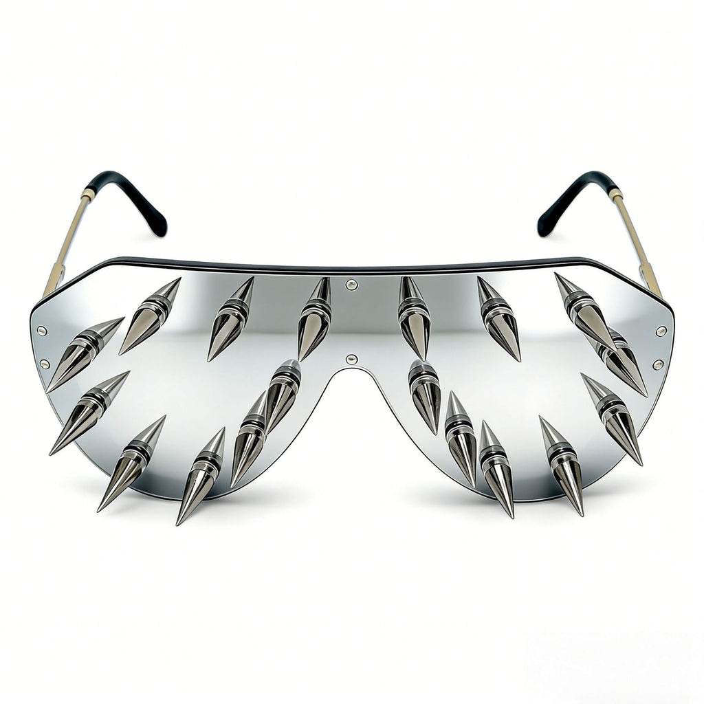 Trendy punk glasses spikes and rivets