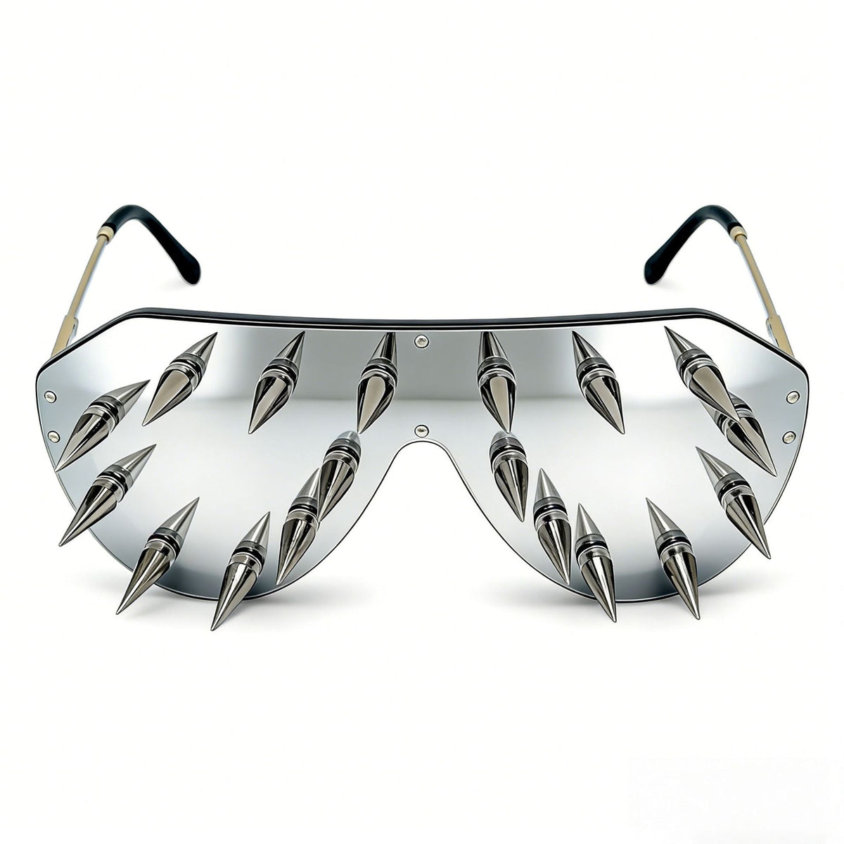 Trendy punk glasses spikes and rivets
