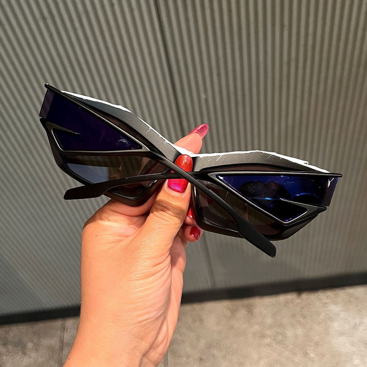 Trendy punk glasses y2k epoxy shark teeth special shape