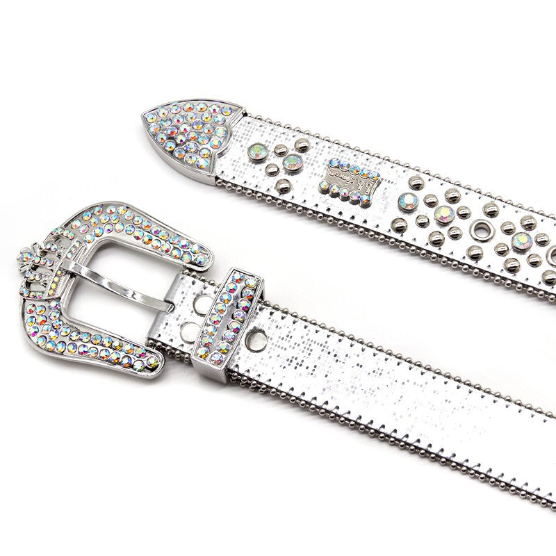 Hip-hop punk rhinestone belt rhinestone crown