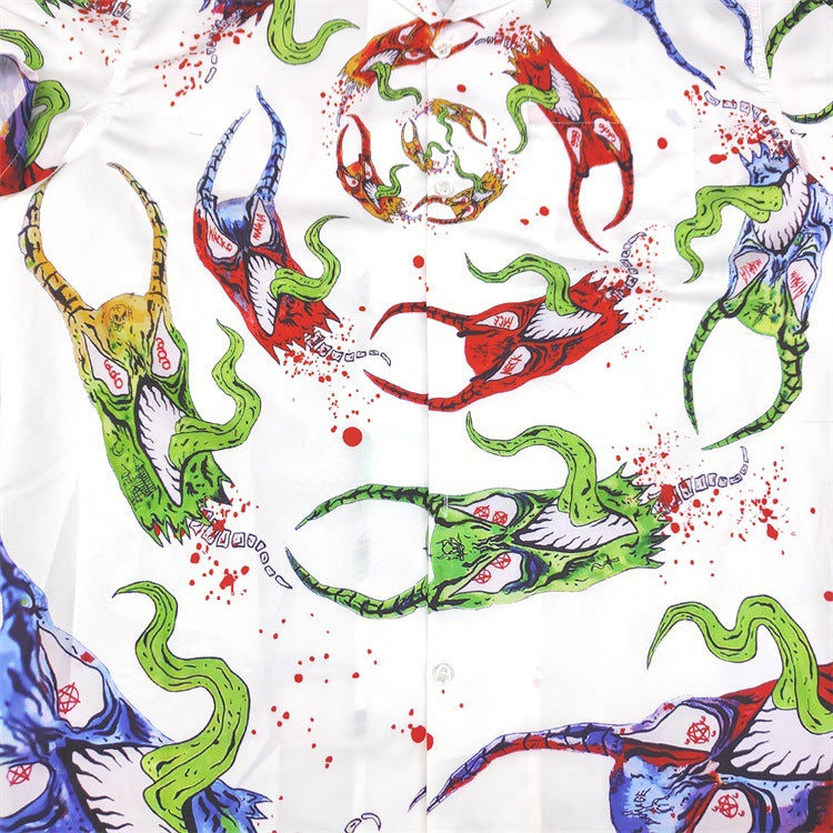 GUILTYPARTIES TIGER Shirts Anniversary Limited Ghost Graffiti Devil Angel Hawaiian Short Sleeve Shirt Men