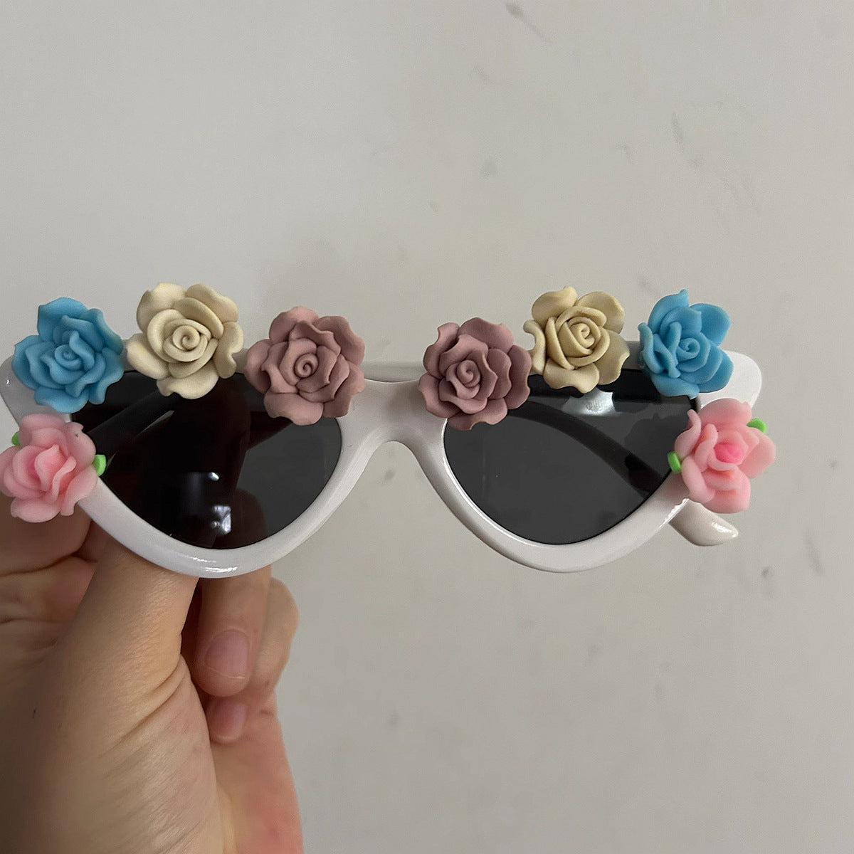 Trendy punk glasses rose cat eyes