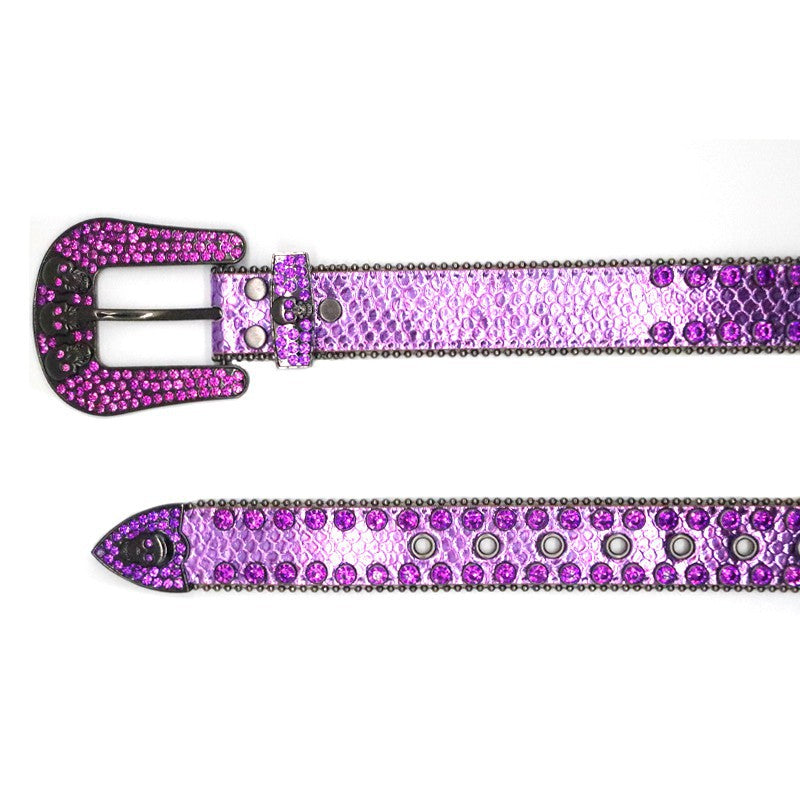 Hip-hop punk rhinestone belt skull accessories