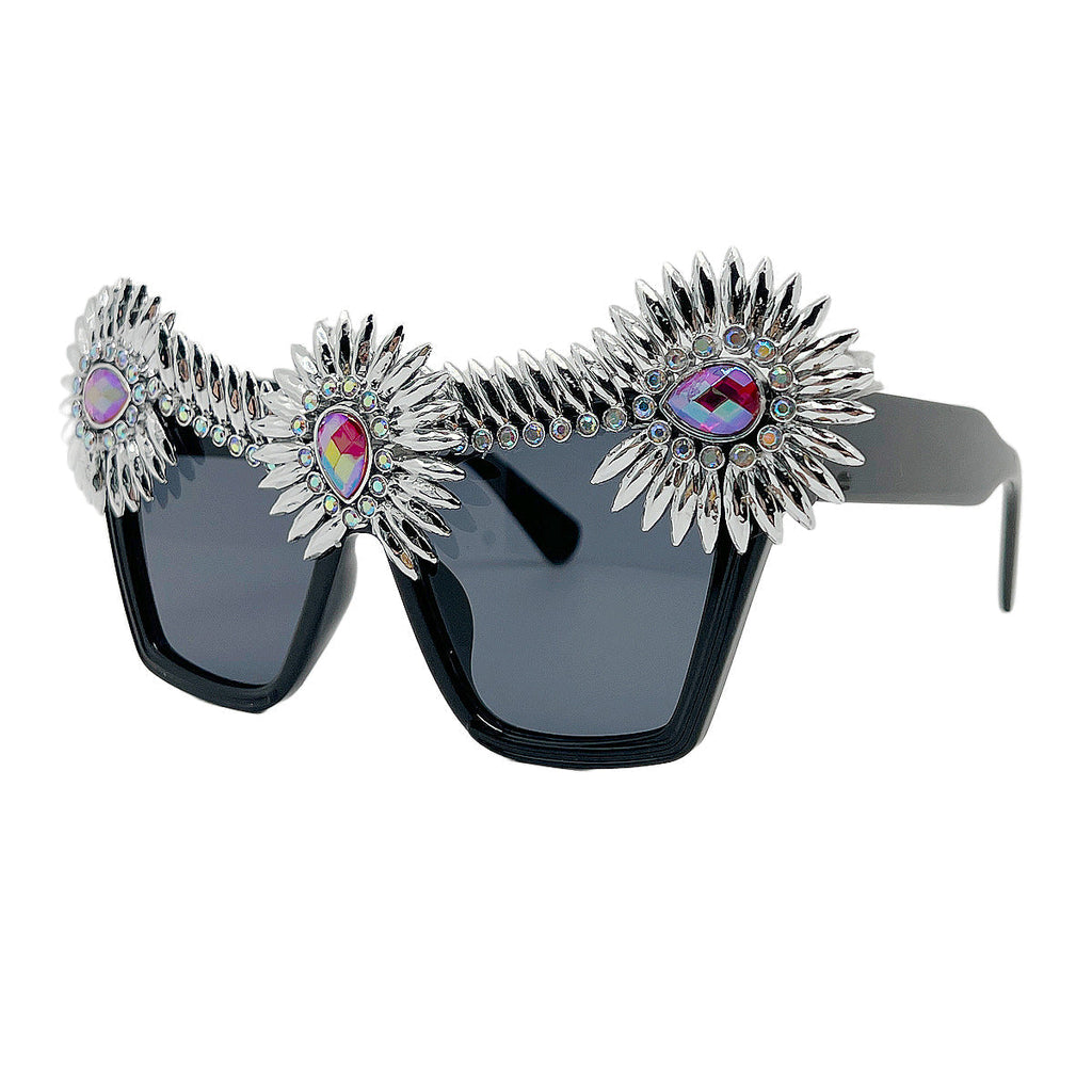 Trendy punk glasses retro butterfly frame