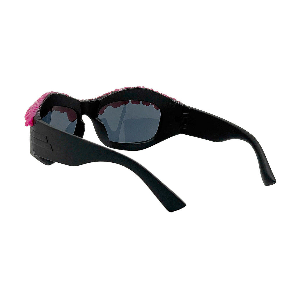 Trendy punk glasses drip plastic