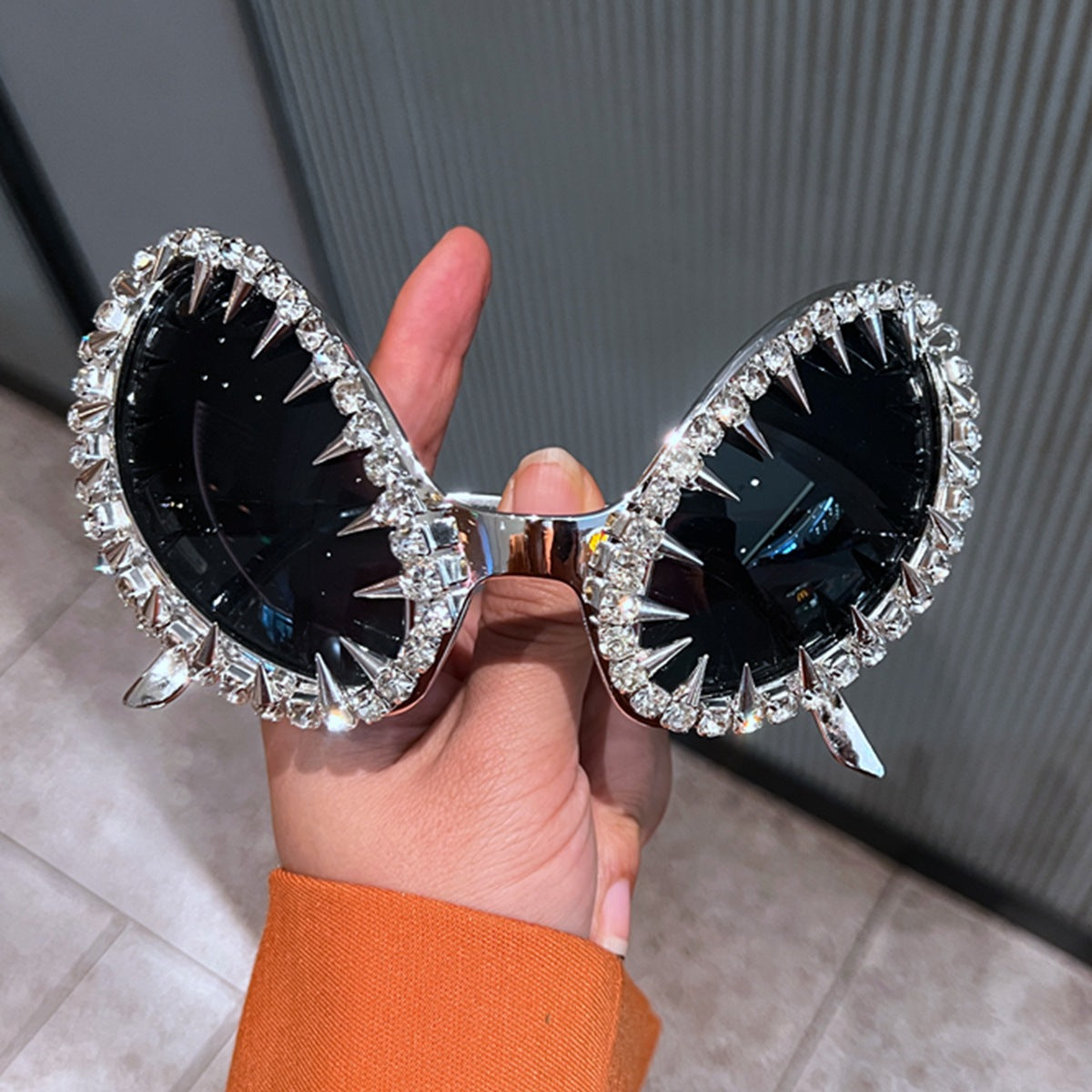 Trendy punk glasses alien funny