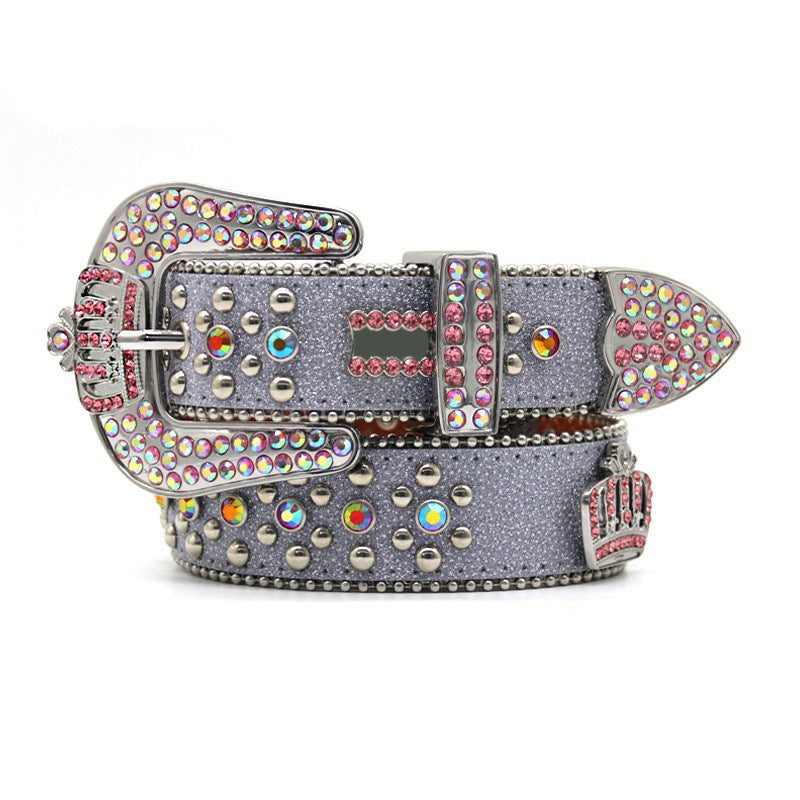 Hip-Hop Punk Rhinestone Belt Crown Rhinestone
