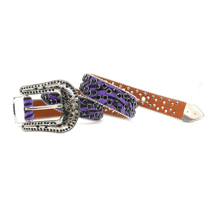 Hip-hop punk rhinestone belt punk style