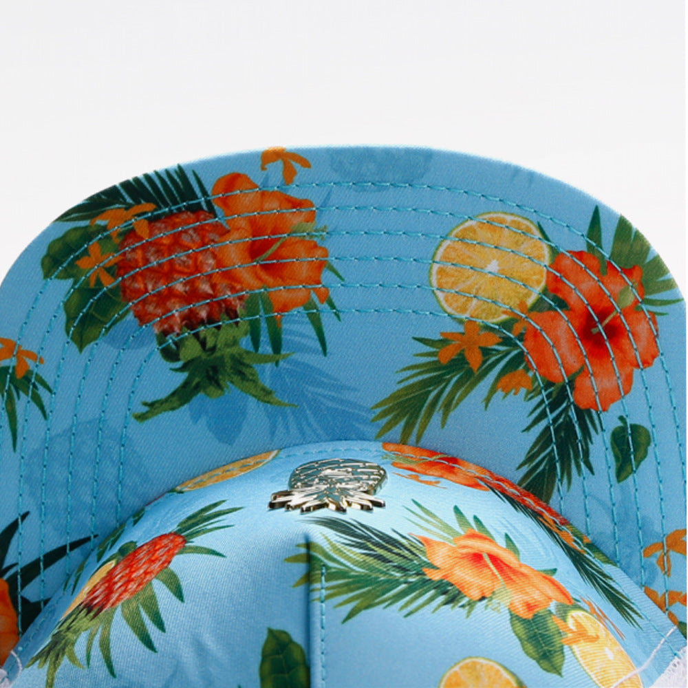 Trendy flat brimmed snapback hatssummer mesh sunshade