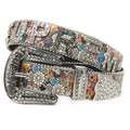 Hip-hop punk rhinestone belt - punk minimalist letter embellishment