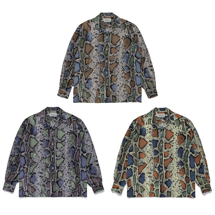 GUILTYPARTIES TIGER Long sleeved shirt New python, snake pattern color matching PYTHONT long-sleeved shirt men