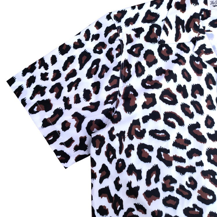 GUILTYPARTIES TIGER Shirts 23SS LEOPARD OPEN Leopard print Hawaiian short-sleeved shirt men