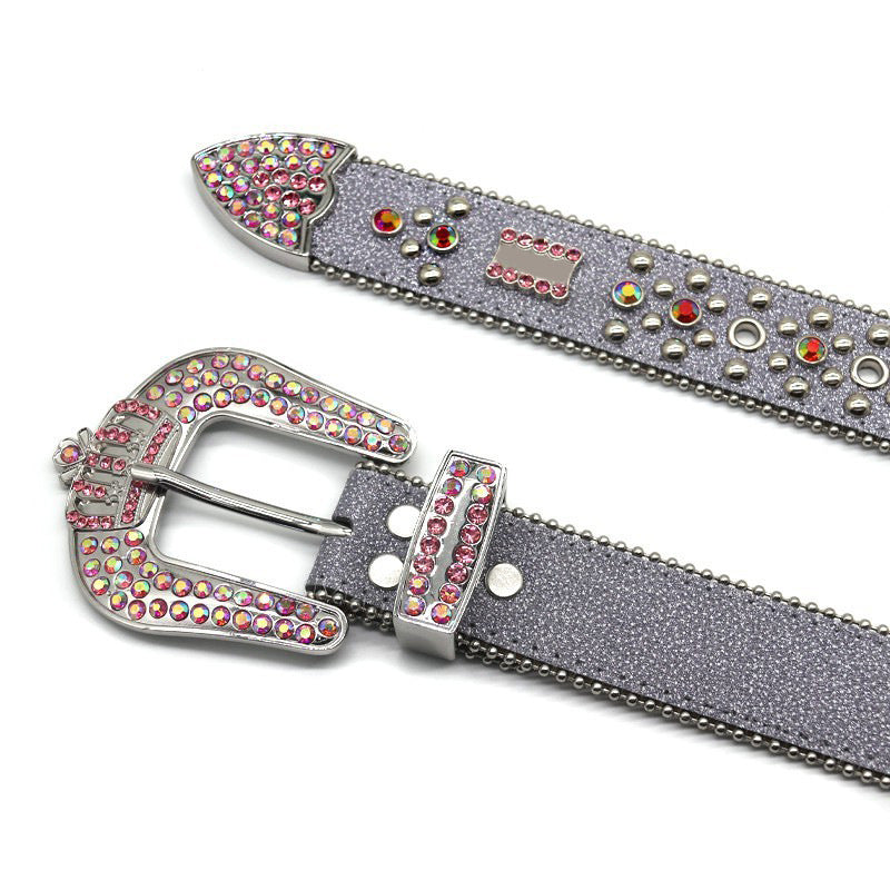 Hip-Hop Punk Rhinestone Belt Crown Rhinestone