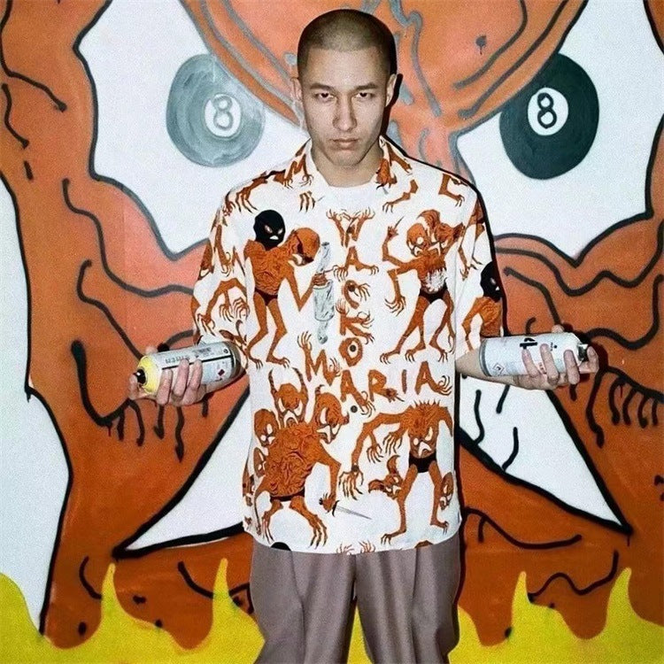 GUILTYPARTIES TIGER Shirts 24ss NECKFACE Co-branded Funny Graffiti, Hawaiian Short Sleeve Shirt
