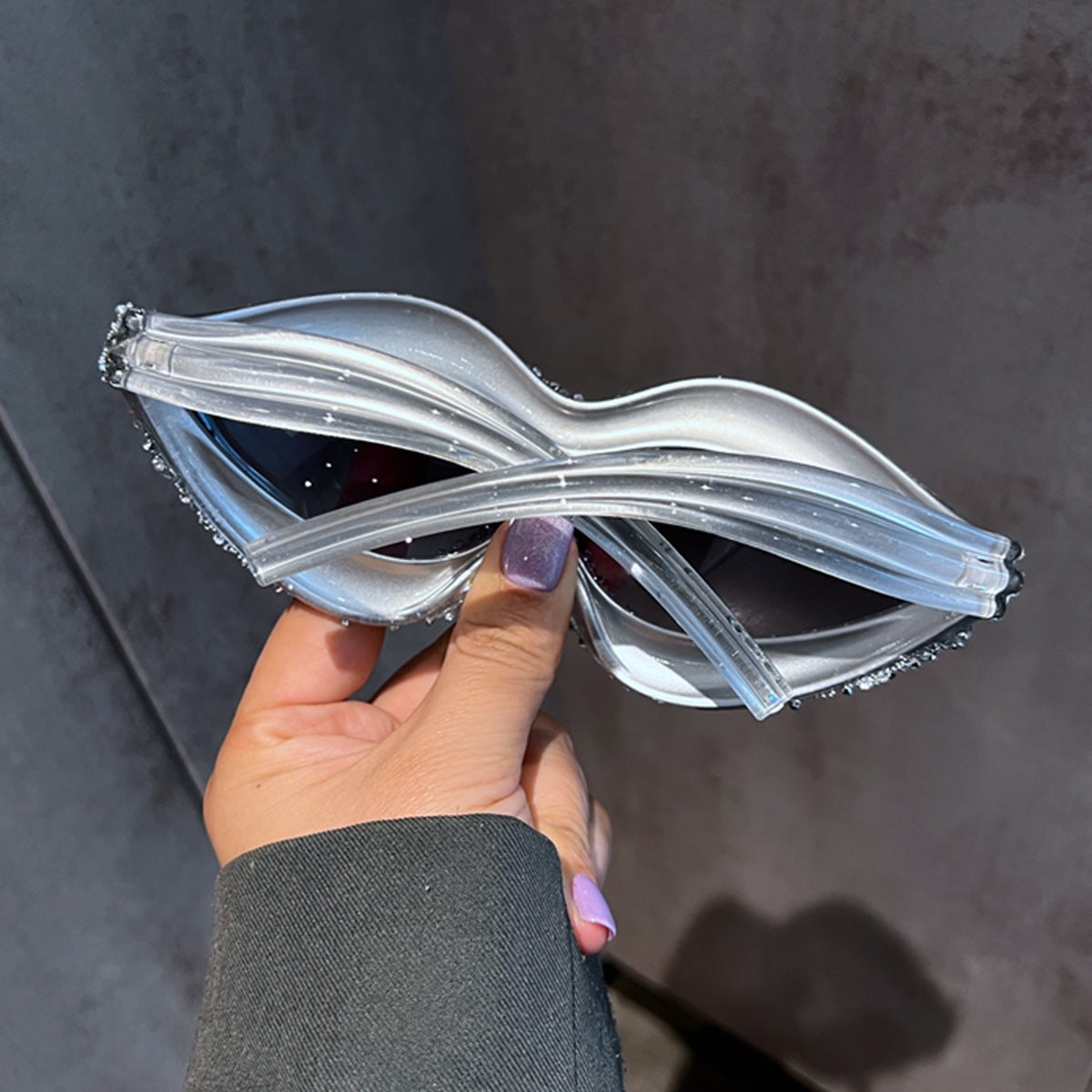 Trendy punk glasses y2k full diamond retro