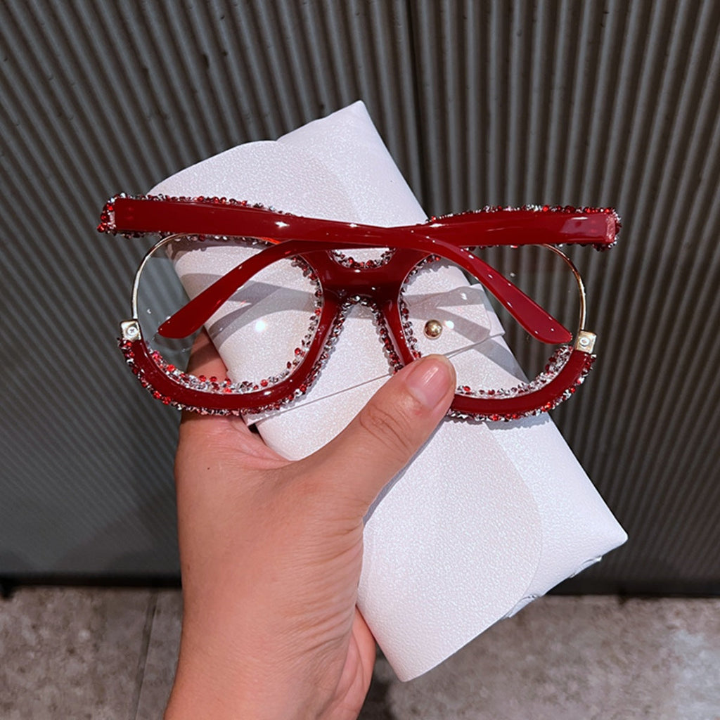 Trendy punk glasses full of diamonds