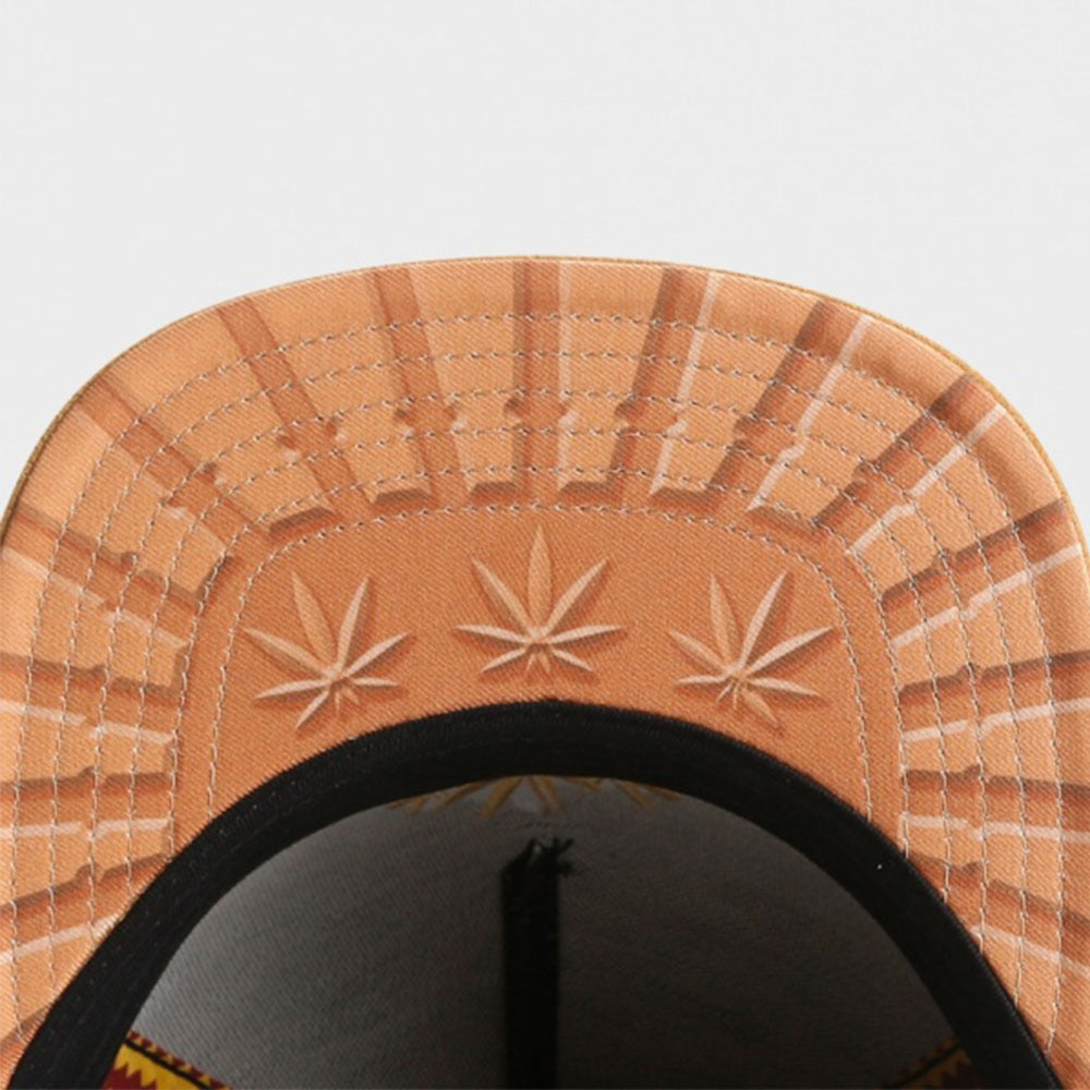 Trendy flat brimmed snapback hatssmokin' trees cap sunshade