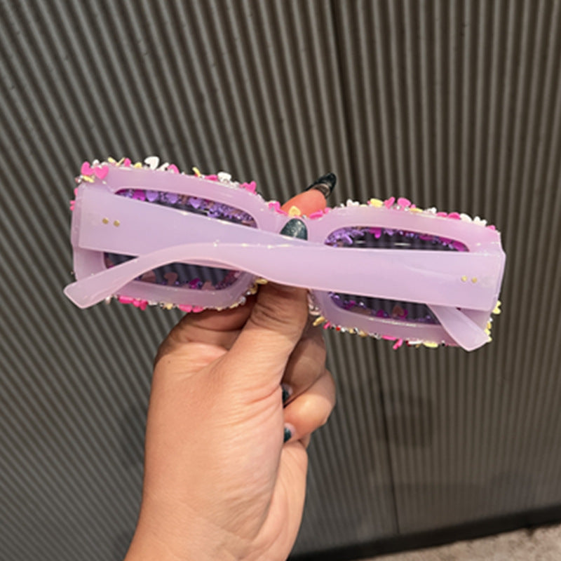 Trendy punk glasses flower decoration