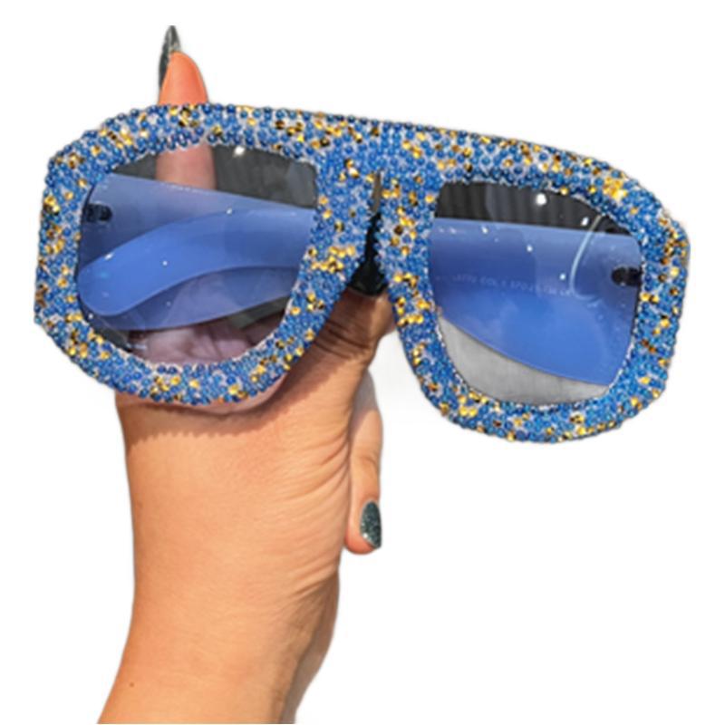 Trendy punk glasses retro diamond