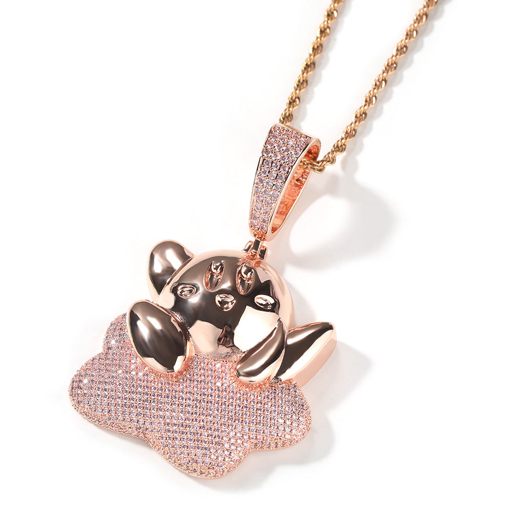 Jewelry Cartoon Diamond Silver Star Kirby Pendant Fashion Versatile Kirby St. Valentine's Spectrum Jesus Pieces