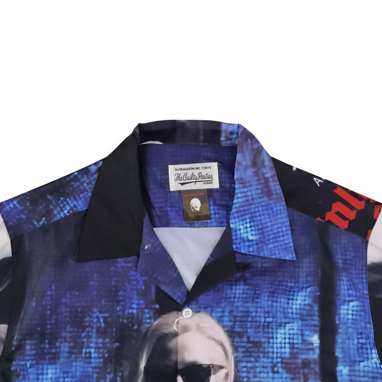 GUILTYPARTIES TIGER Shirts Only Love Forever Movie Joint Character Printed Hawaiian Short Sleeve Shirt Men