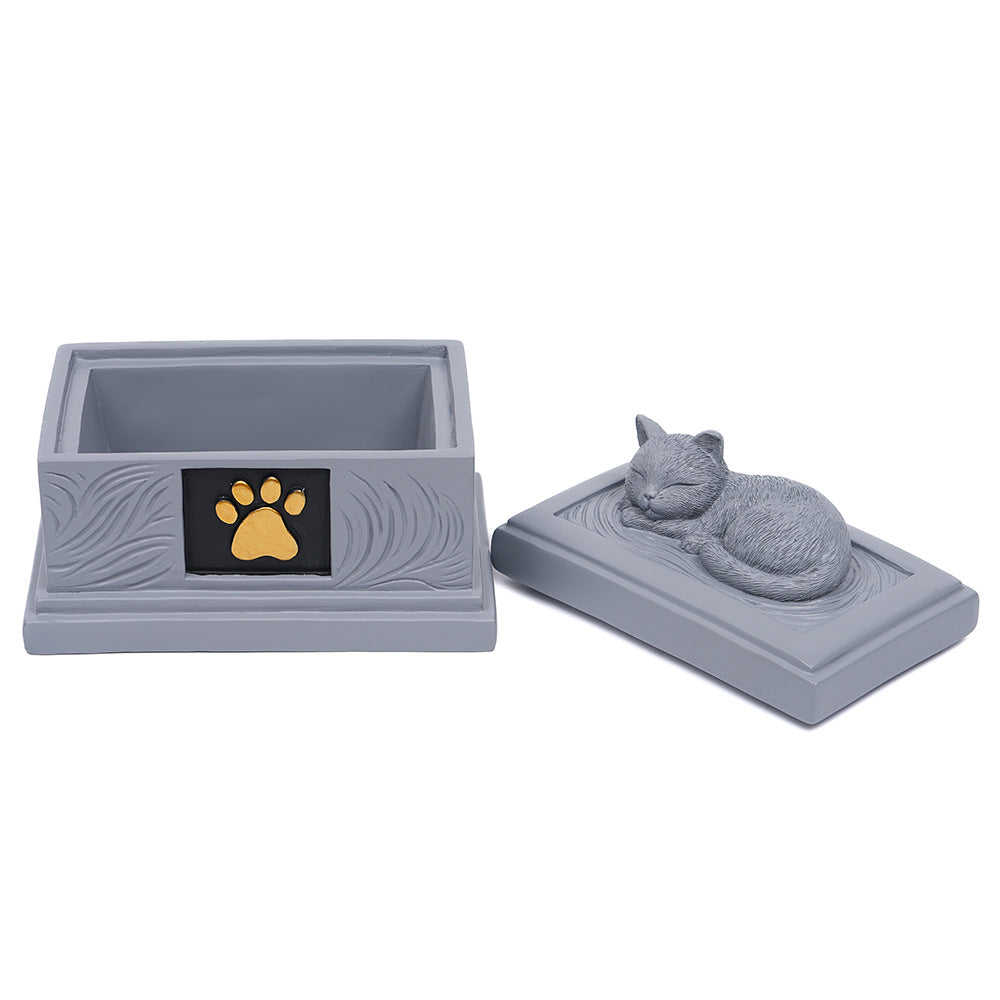 Pet Urn resin craft pet cat urn creative commemorative resting box cat dog funeral supplies cremation commemorative box