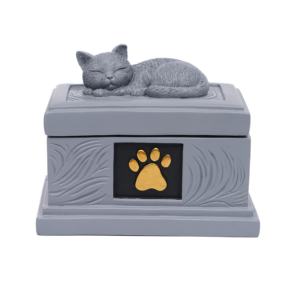 Pet Urn resin craft pet cat urn creative commemorative resting box cat dog funeral supplies cremation commemorative box