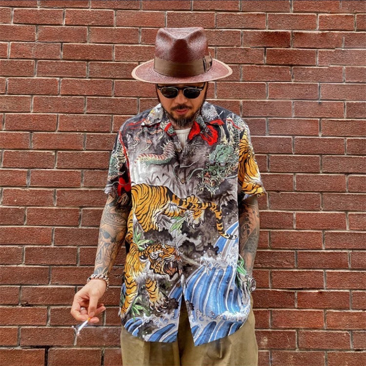 GUILTYPARTIES TIGER Shirts collaboration Dragon-Tiger Fight WACKO MARIA X TIM LEHI Tiger Shirt