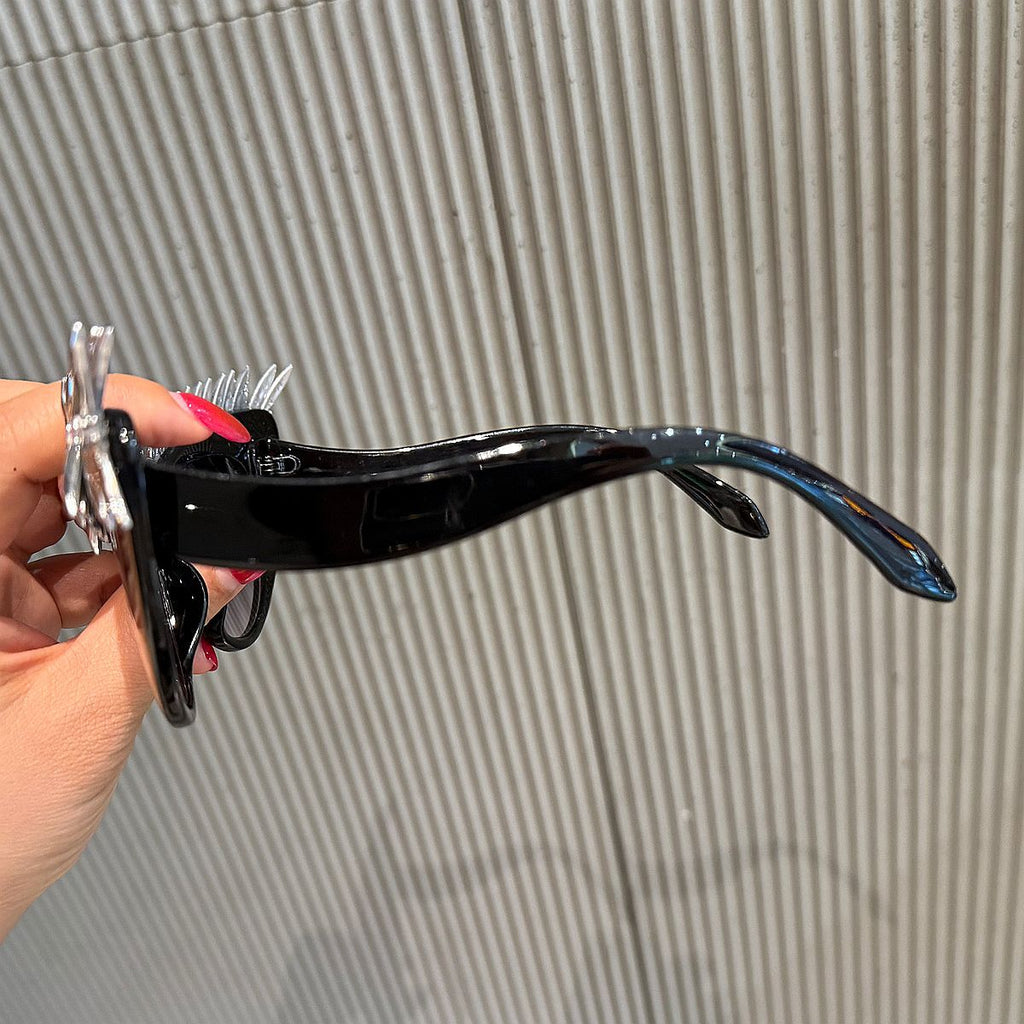 Trendy punk glasses large frame retro