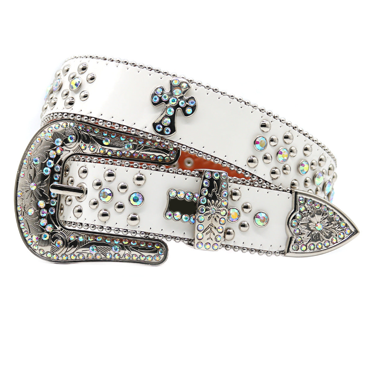 Hip-hop punk rhinestone belt punk style