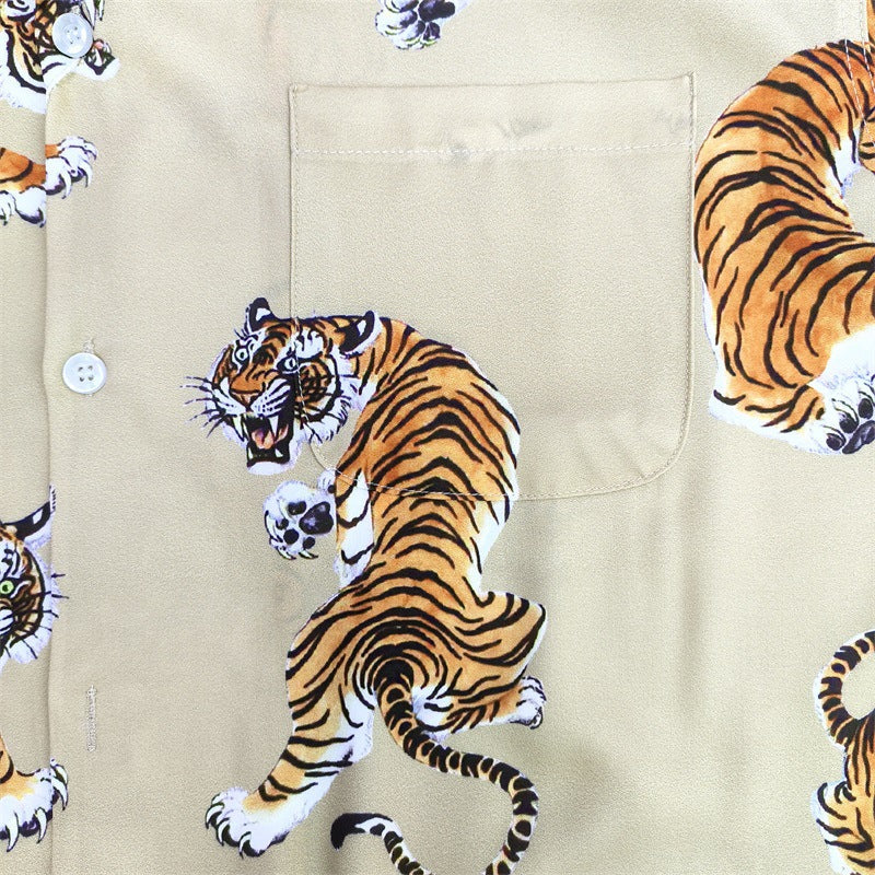 GUILTYPARTIES TIGER Shirts 22SS TIM LEHI Hawaiian Short Sleeve Shirt Men