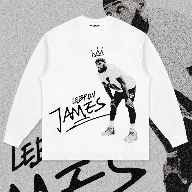 Nba T Shirt Fall/Winter Men's and Women's Long Sleeves T-shirt Loose High-quality pure cotton comfortable and trendy clothing