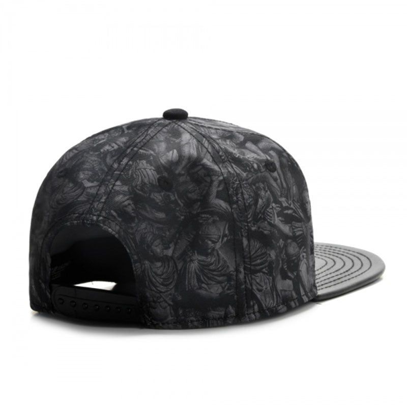 Trendy flat brimmed snapback hatsmetal inlay