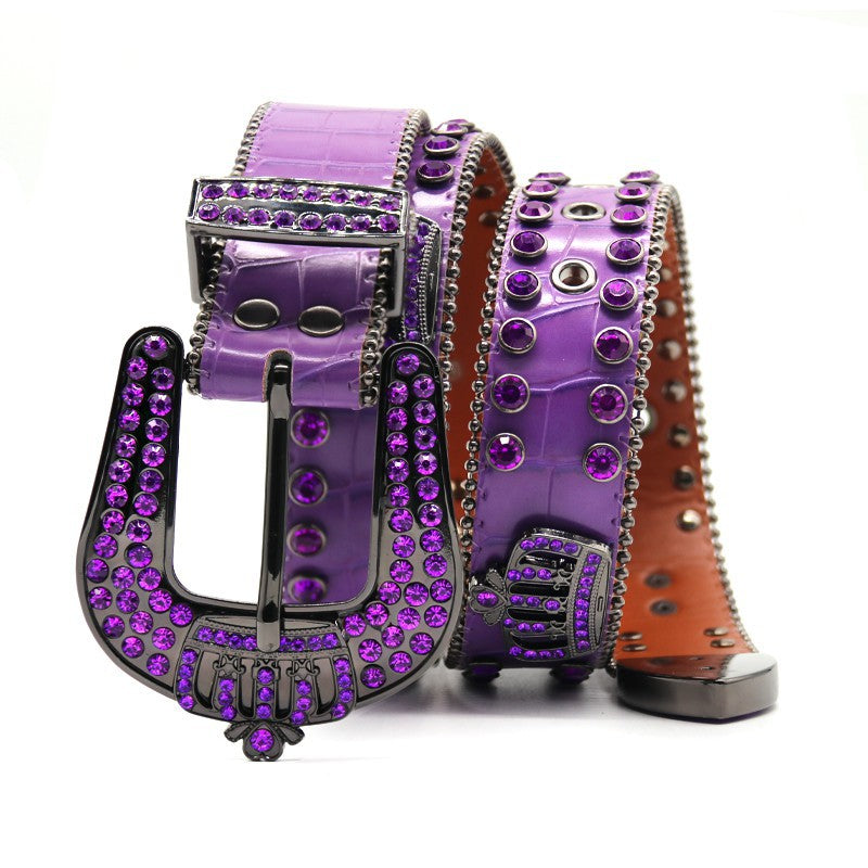 Hip-hop punk rhinestone belt punk style crown accessories